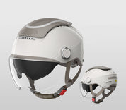 Elektrisk motorcykelhjelm – Åben sommerscooterhjelm med dobbelt linse til mænd og kvinder, åndbar jet-stil med vindbeskyttelse 6