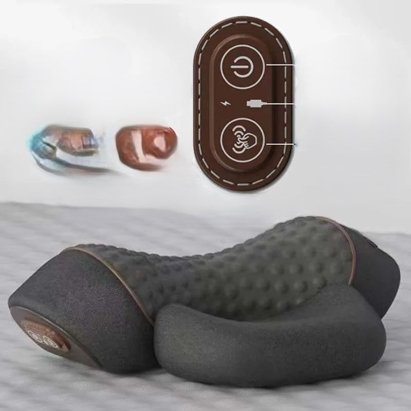 Elektrisk opvarmet nakkemassagepude – Beroligende vibrationer og memory foam til dyb afslapning 0