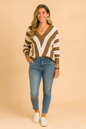 Elena | Moderne sweater med V-hals 0