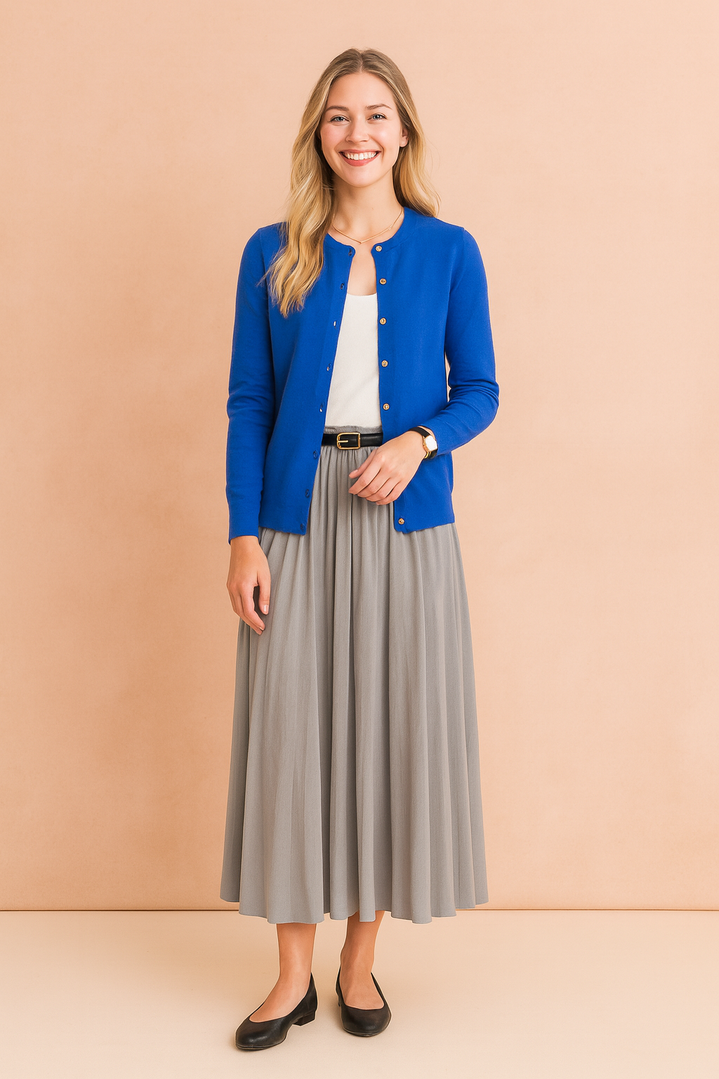 Ewa | Klassisk cardigan med rund hals 2