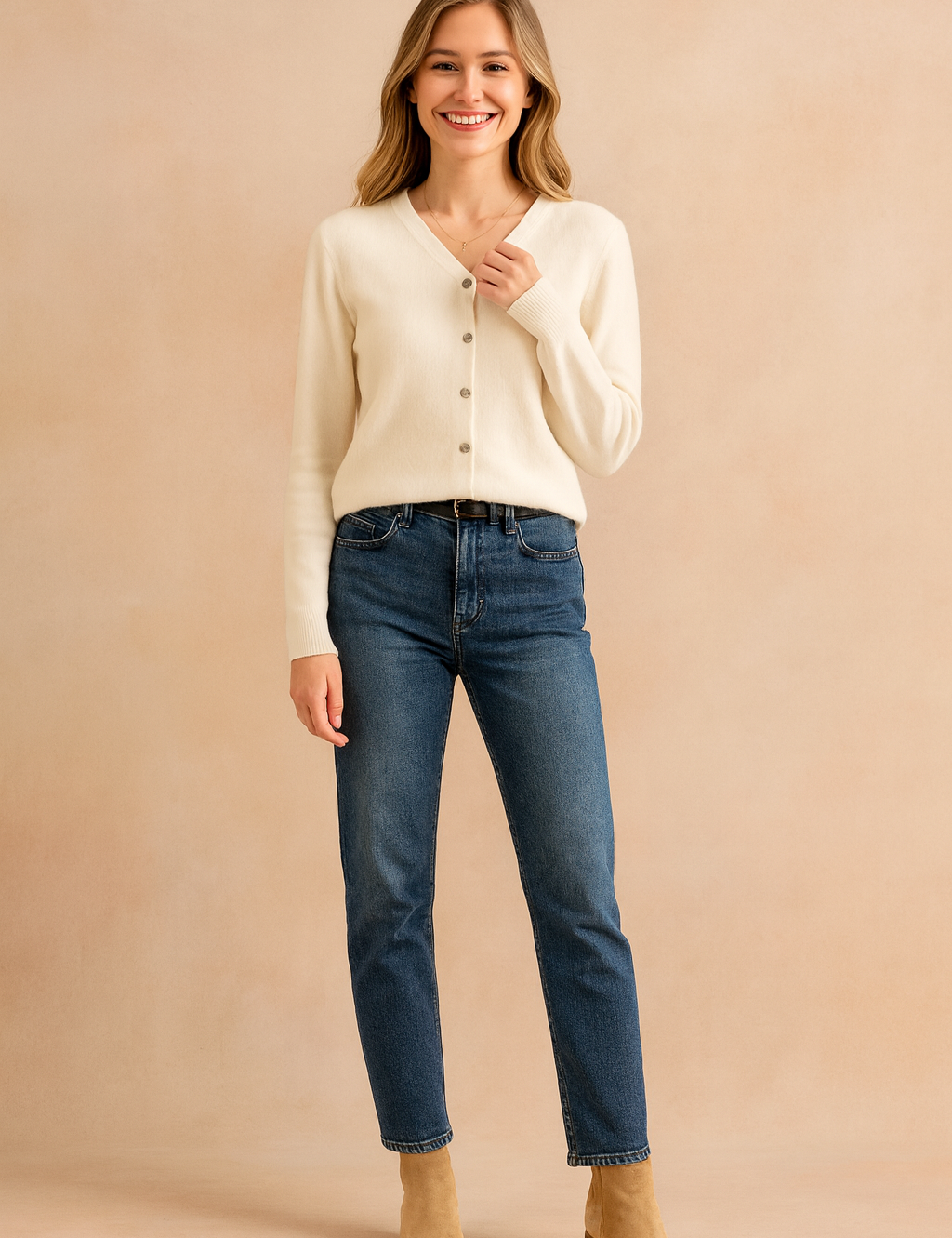 Ewa | Klassisk cardigan med rund hals 3