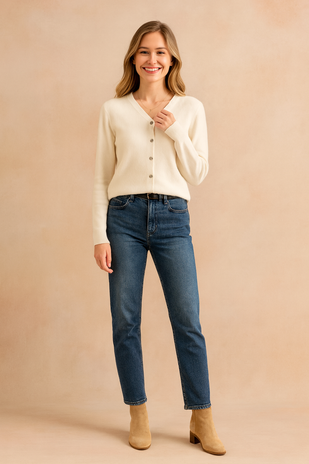 Ewa | Klassisk cardigan med rund hals 3