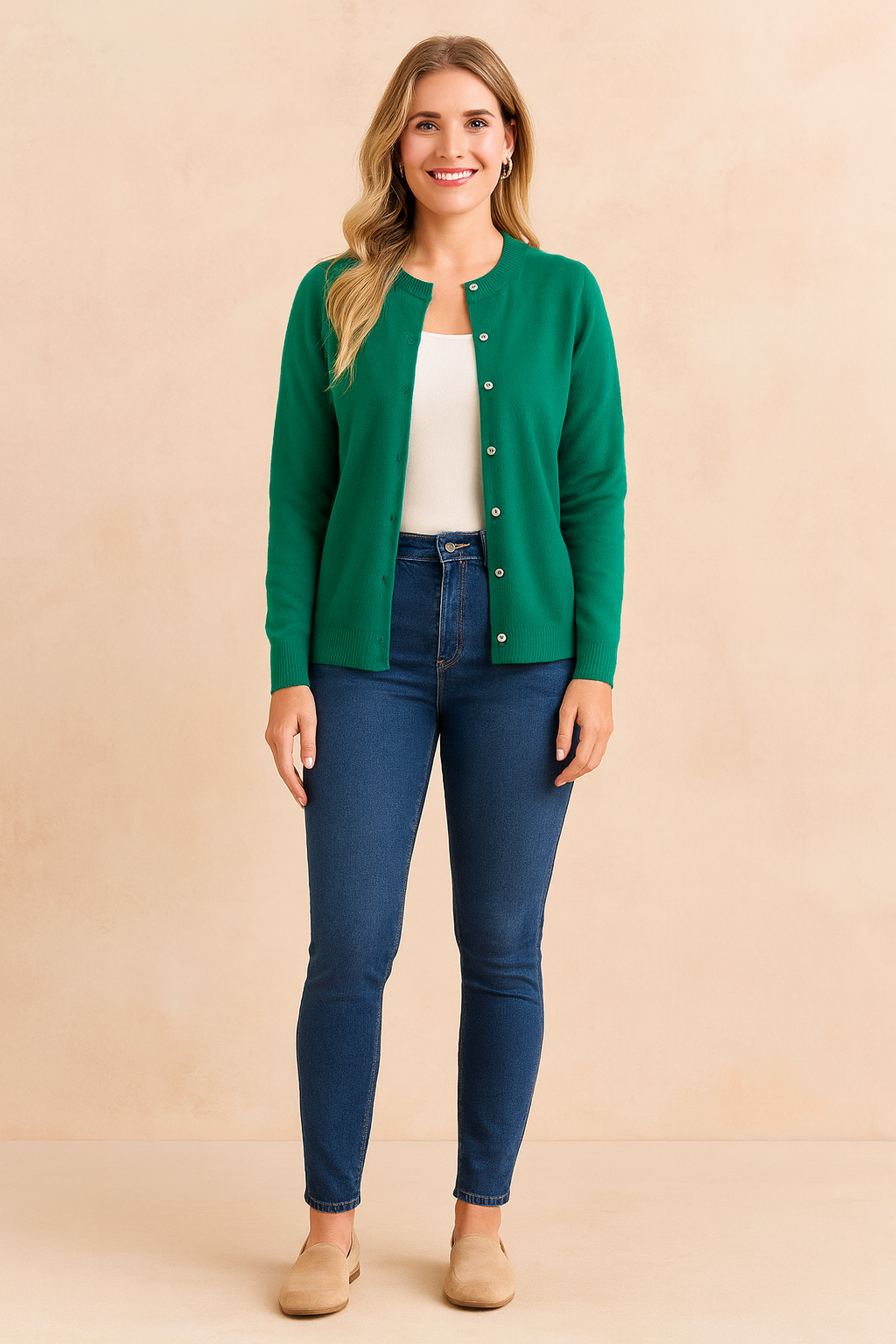 Ewa | Klassisk cardigan med rund hals 6