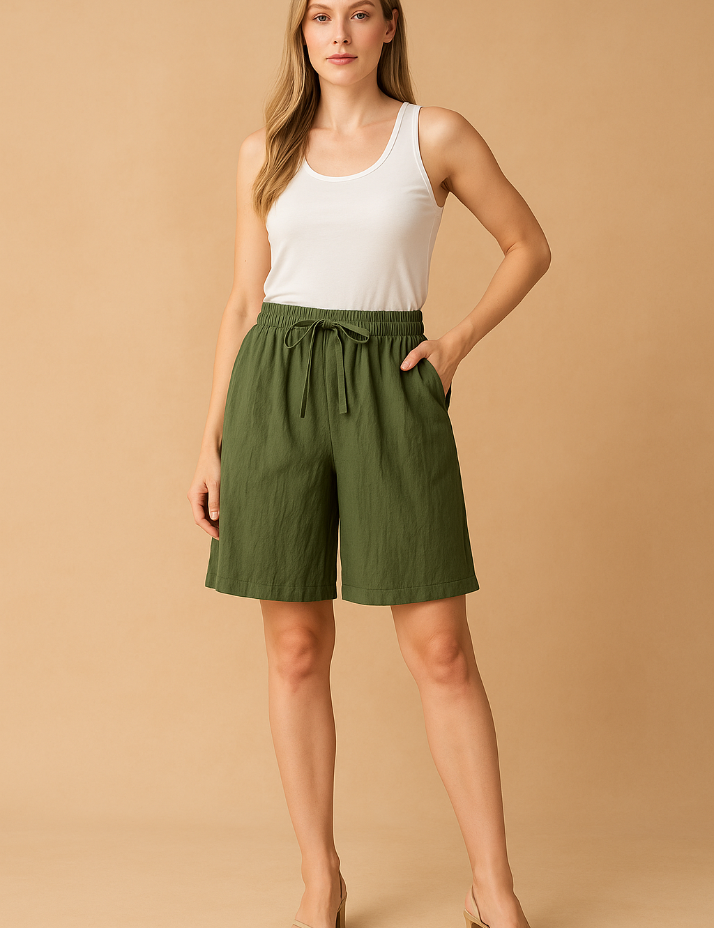 FINA | Losse shorts met strikceintuur 10