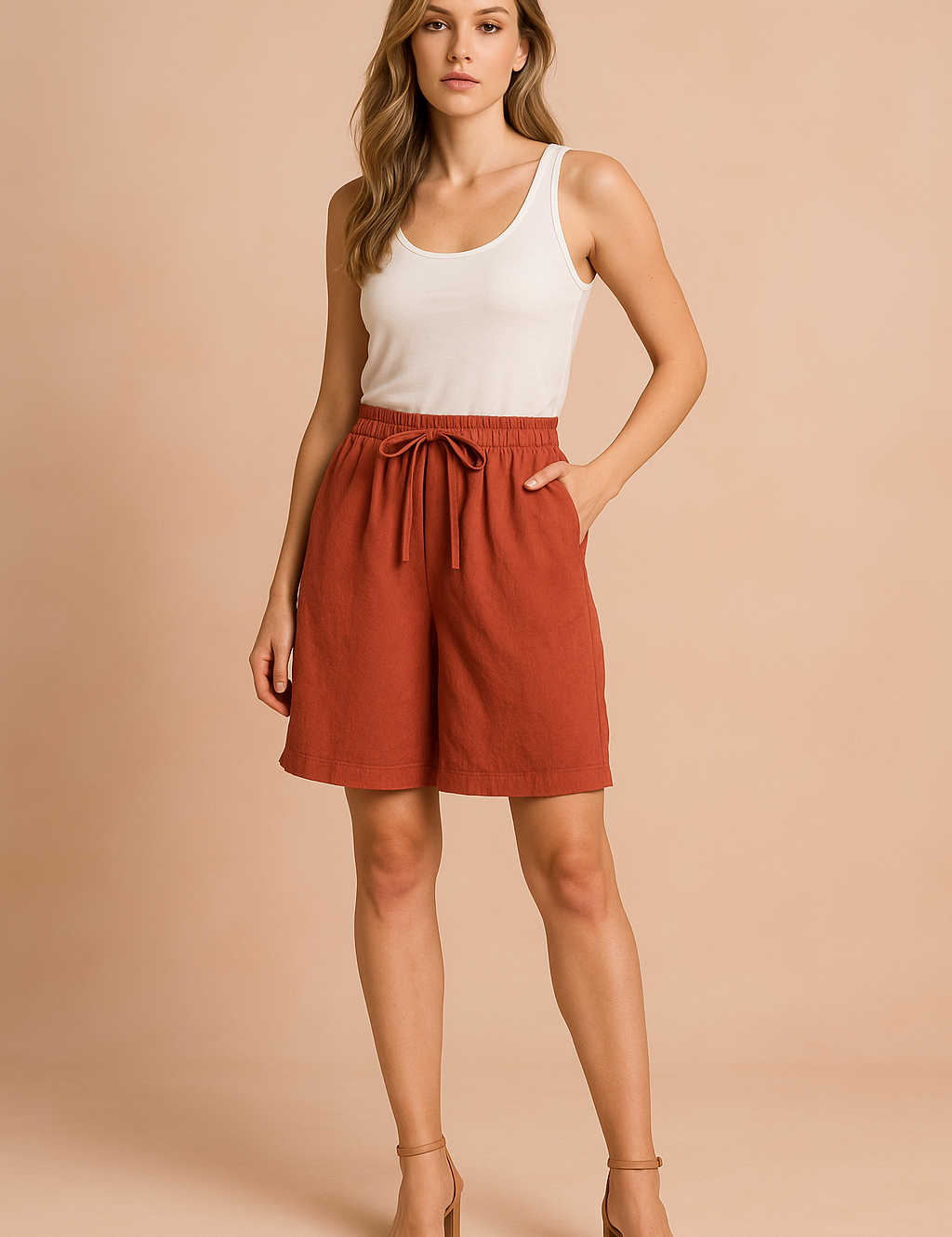 FINA | Losse shorts met strikceintuur 11