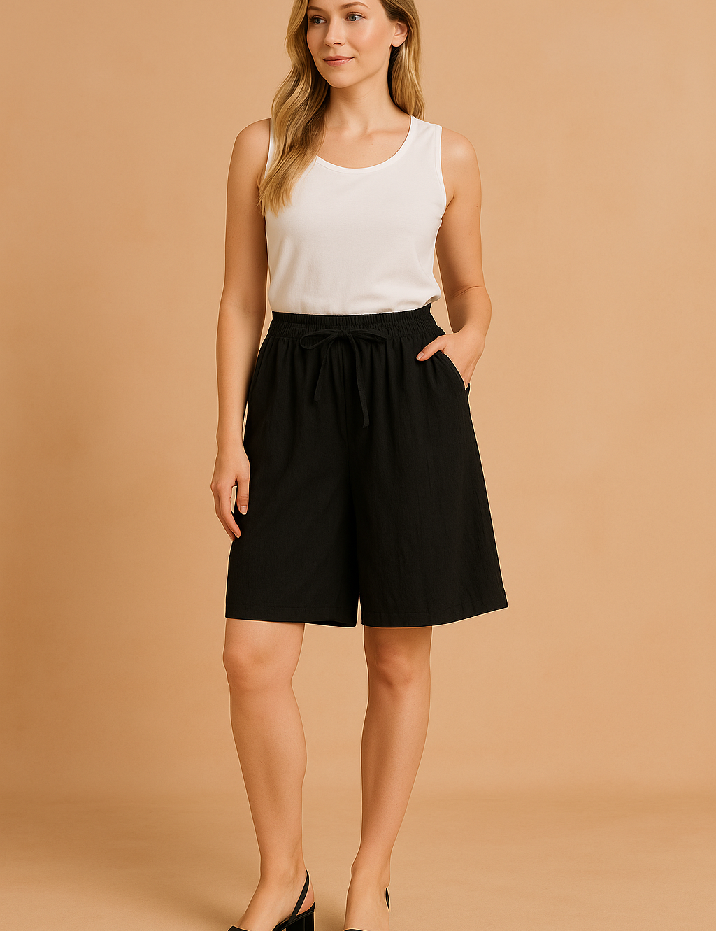 FINA | Losse shorts met strikceintuur 4