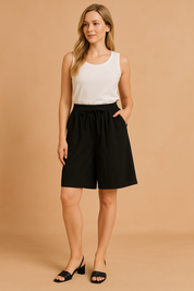 FINA | Losse shorts met strikceintuur 4