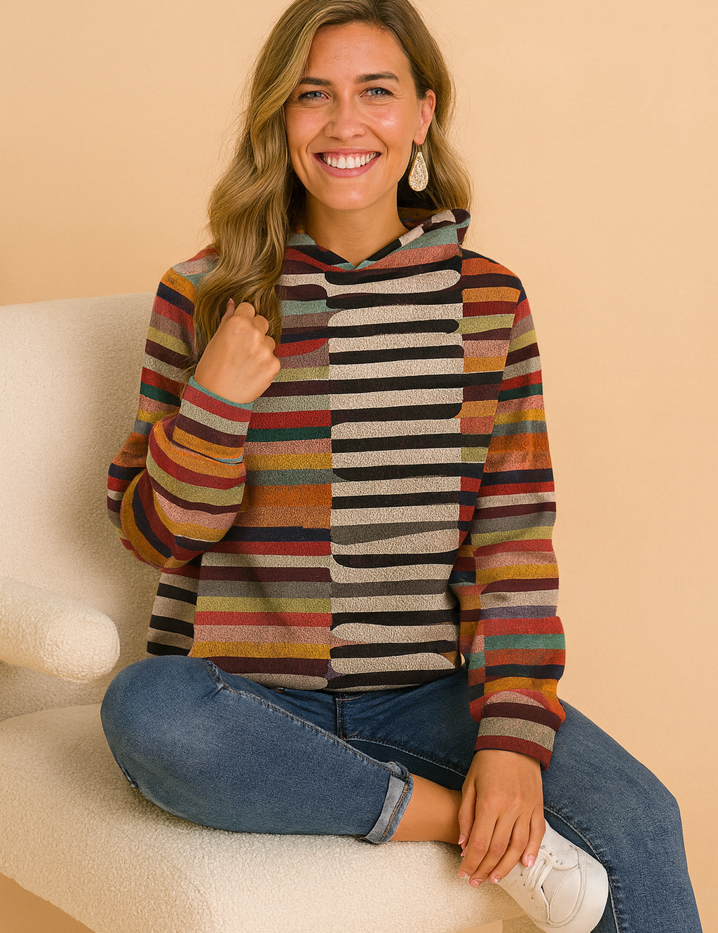 Farverig hættetrøje 1