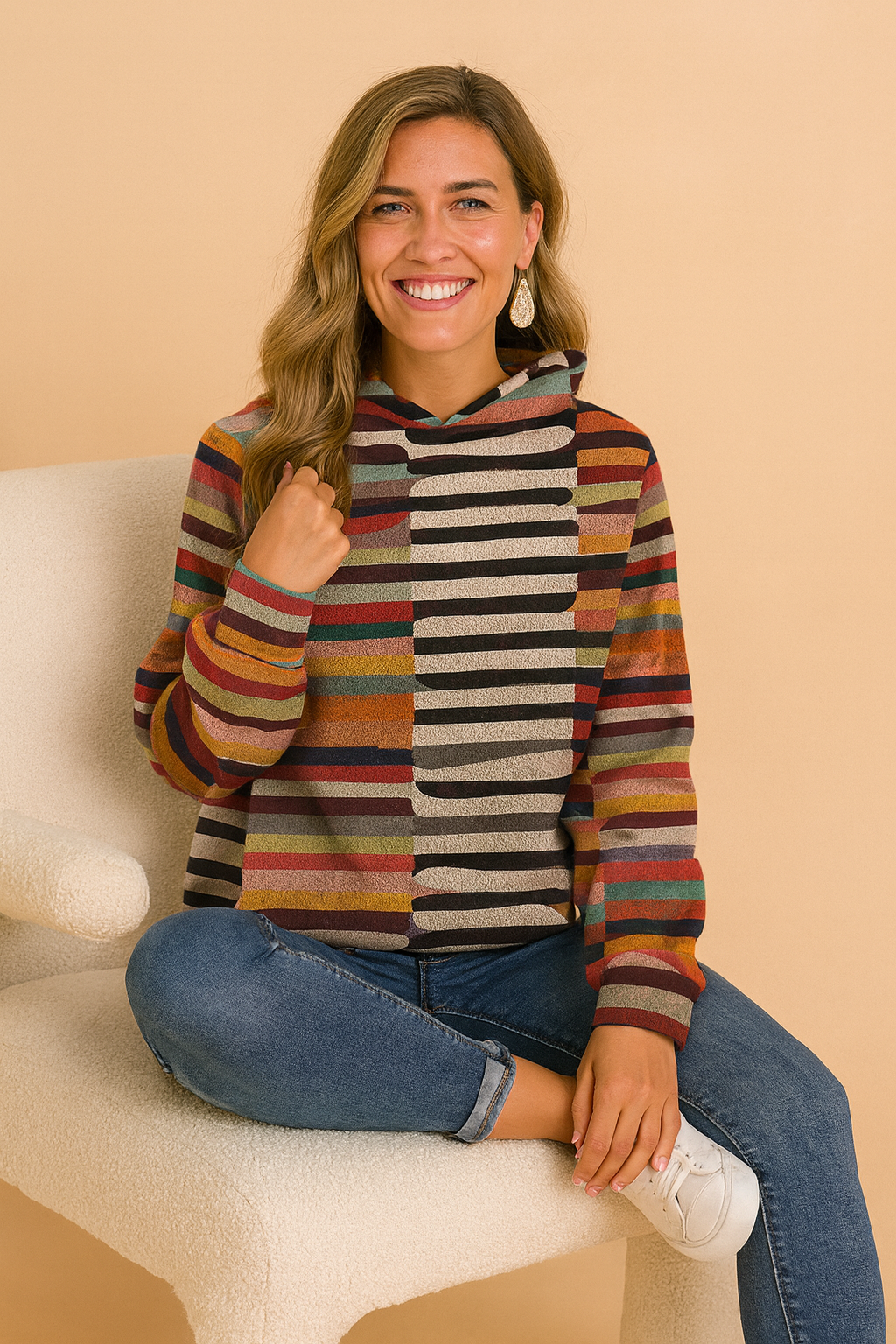 Farverig hættetrøje 1