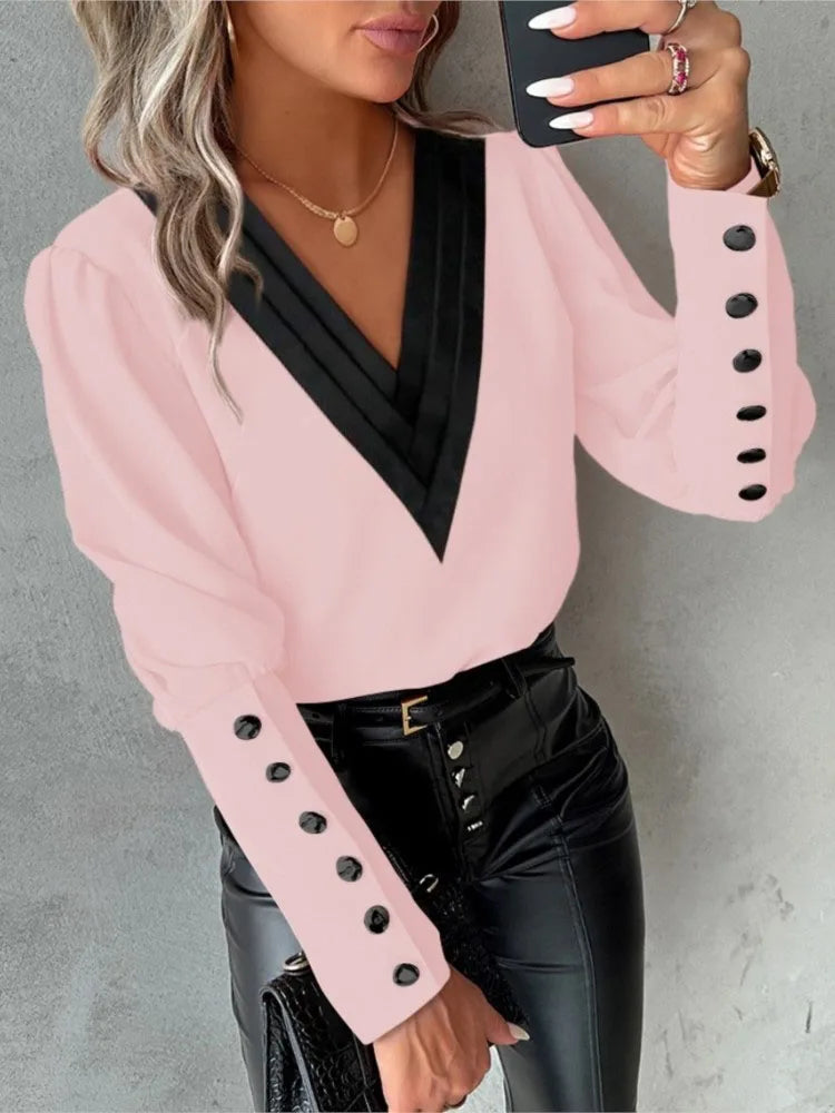 Paris | Elegant Bluse med V-hals
