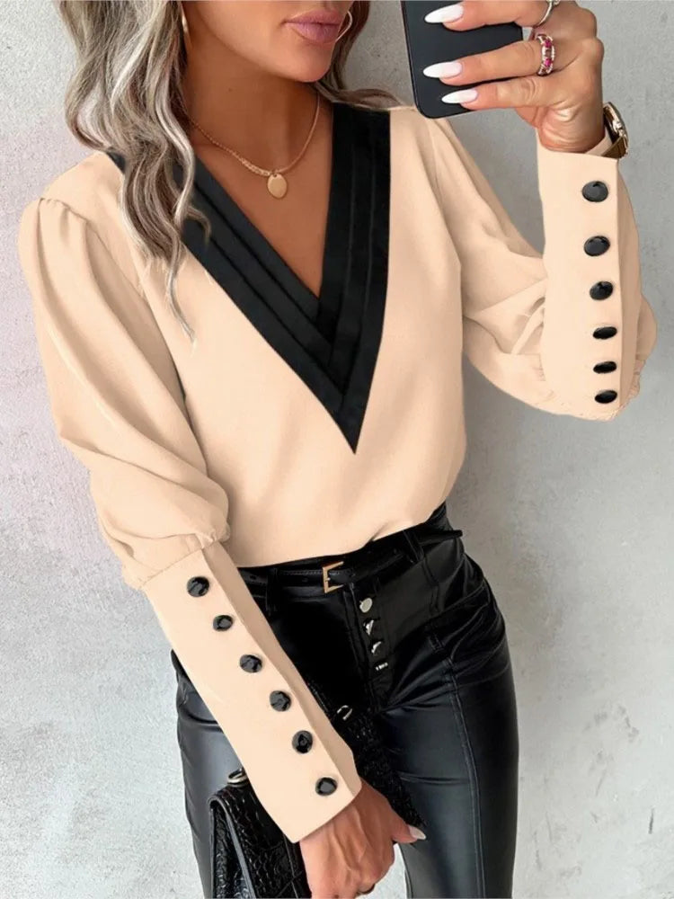 Paris | Elegant Bluse med V-hals