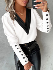 Paris | Elegant Bluse med V-hals