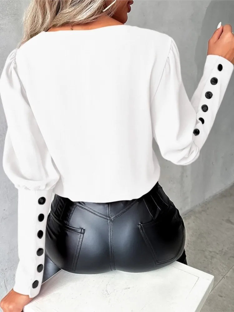 Paris | Elegant Bluse med V-hals