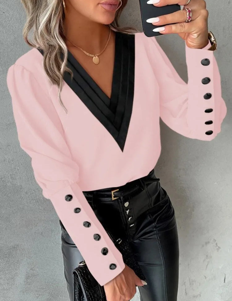 Paris | Elegant Bluse med V-hals