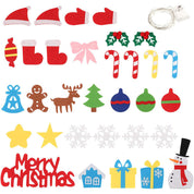 FeltJoy | Dekorativt juletræ til væggen med hængende filtpynt 3