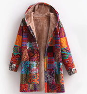 Fleecejakke med tryk til kvinder | Med hætte 1