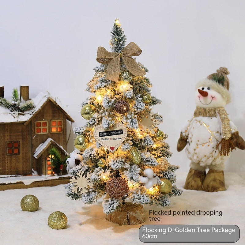 Flocking små mini PVC spidse juletræspynt 0