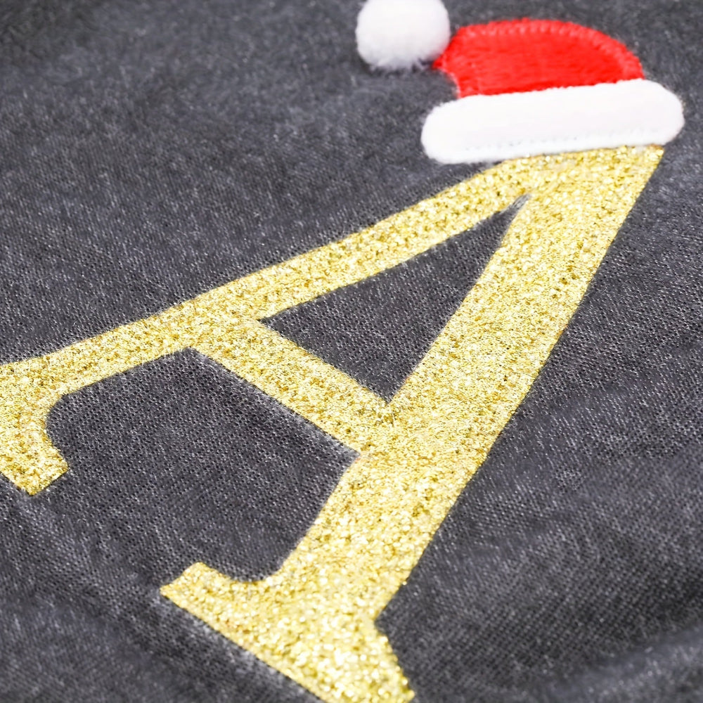 Fløjlsmonogram | Personlig fløjls julestrømpe til juledekoration 2