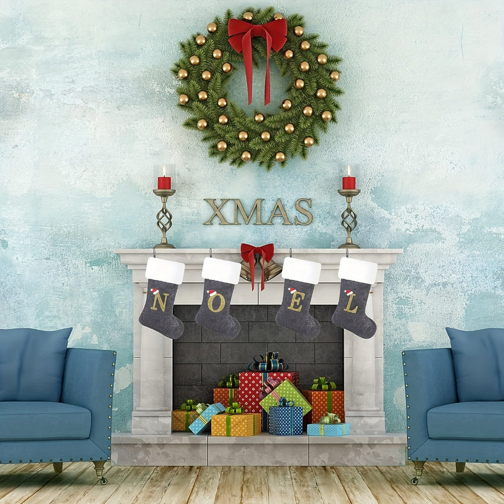 Fløjlsmonogram | Personlig fløjls julestrømpe til juledekoration 5