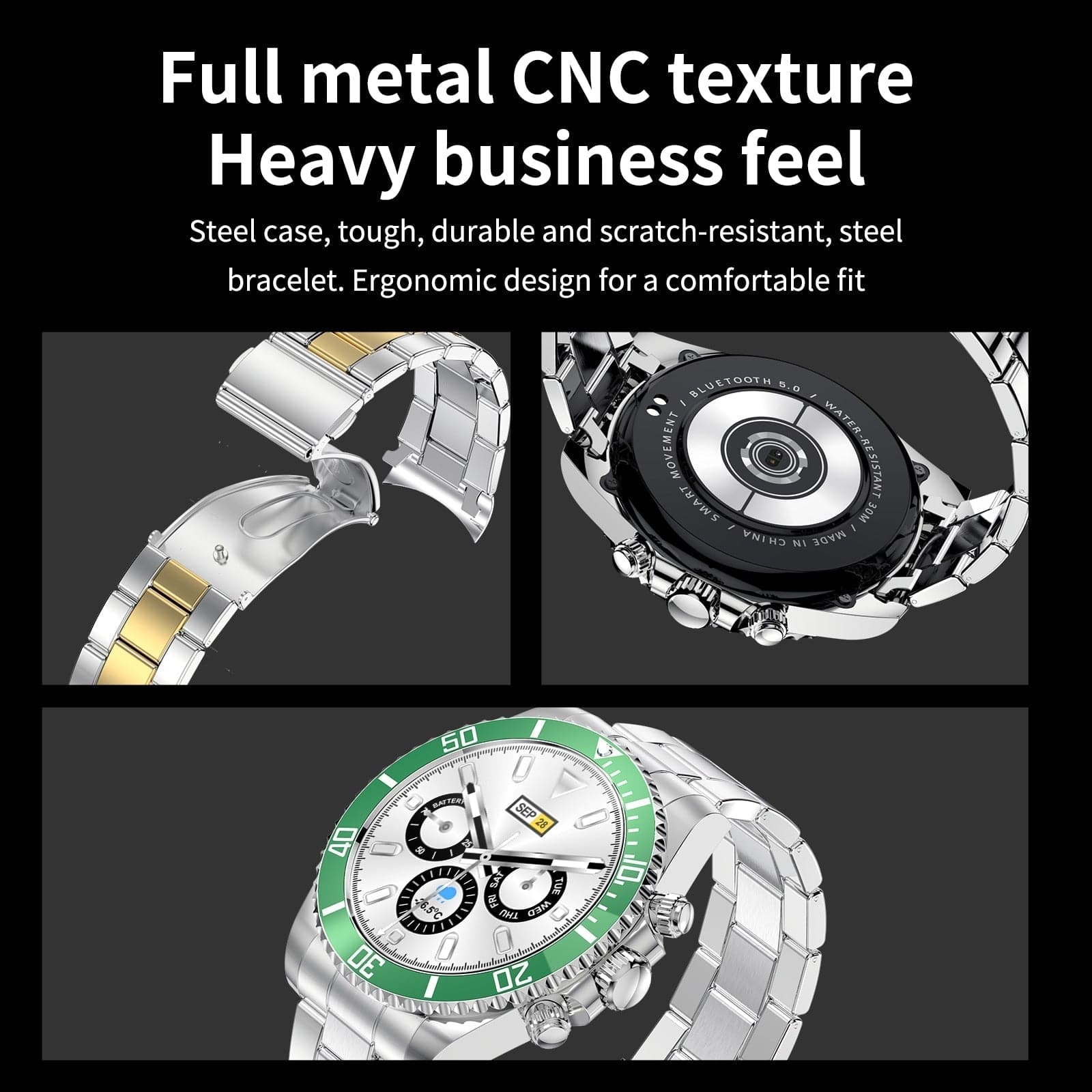 Focalex multifunktionelt Bluetooth smartwatch 4