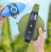 Foldbar silikone vandflaske med kompas – udendørs camping drikkekop til vandreture, fiskeri, picnic og miljøvenlige rejser 1