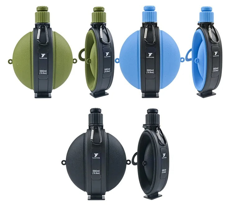 Foldbar silikone vandflaske med kompas – udendørs camping drikkekop til vandreture, fiskeri, picnic og miljøvenlige rejser 3