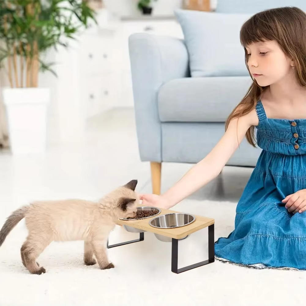 Forhøjet katteskål 0