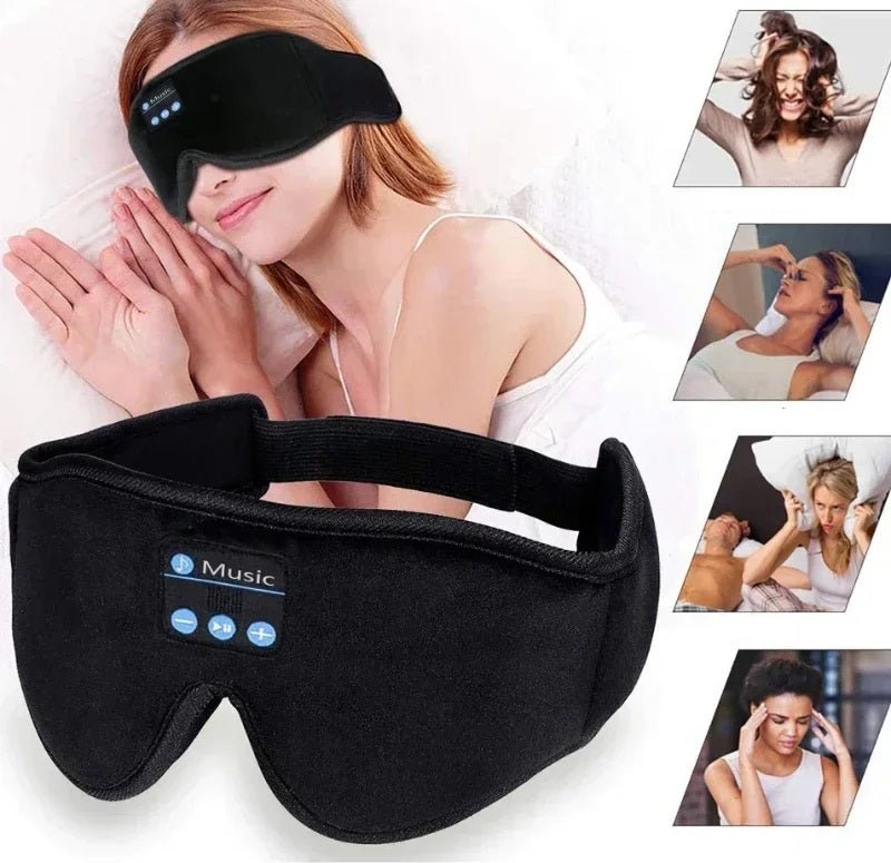 Genopladelig Bluetooth-søvnmaske – 3D ultrablød øjenmaske med trådløs musik og hovedtelefoner for ultimativ komfort og afslapning på rejsen 3