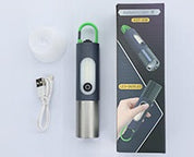 Genopladelig zoombar LED-lommelygte – Superlysstærkt kompakt hvidt laserlys til camping, vandreture, hjemmet og udendørs nødsituationer 1