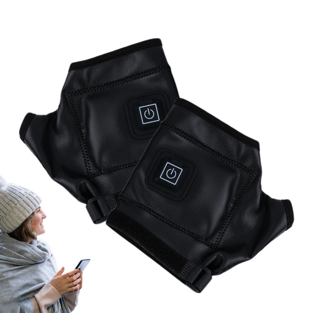 Genopladelige elektriske opvarmede handsker – fingerløse vintervarmehandsker til cykling, udendørssport og komfort i koldt vejr 0