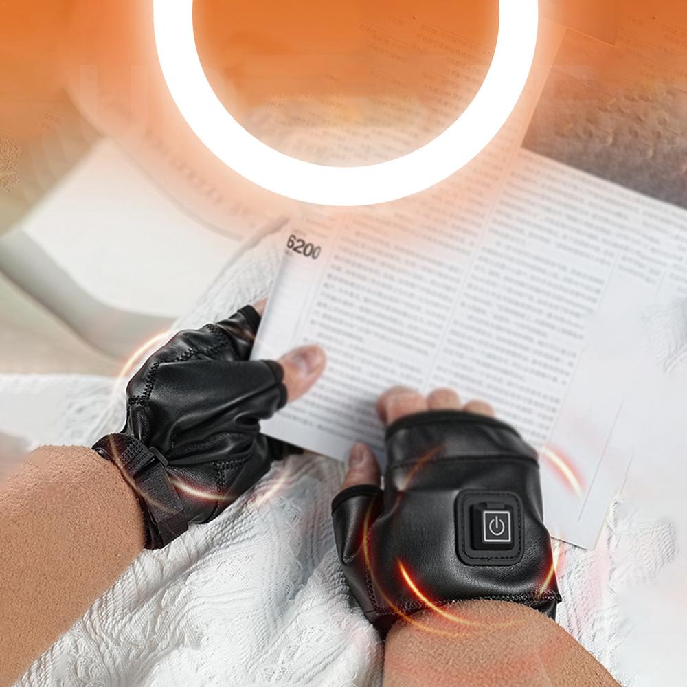 Genopladelige elektriske opvarmede handsker – fingerløse vintervarmehandsker til cykling, udendørssport og komfort i koldt vejr 7