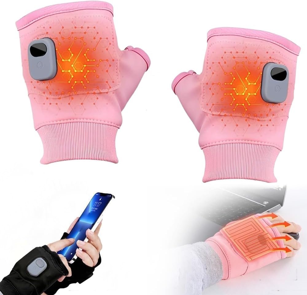 Genopladelige varmehandsker – 360° varme for ultimativ komfort. Vindtætte, fingerløse og perfekte til vintervandringer, cykling og udendørs eventyr. 1