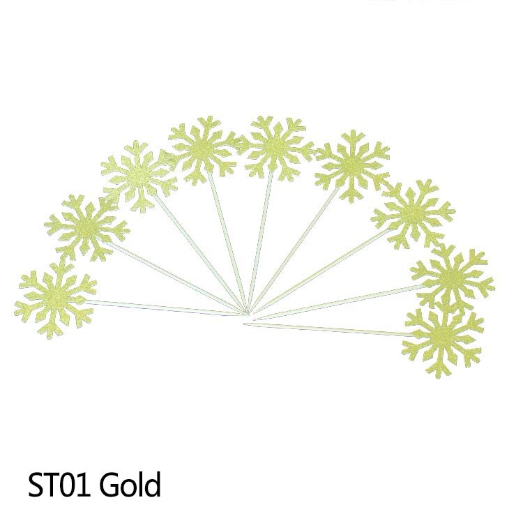 Glitter Snefnug Nytårsfest Kagetoppere 20 stk. Sæt 10