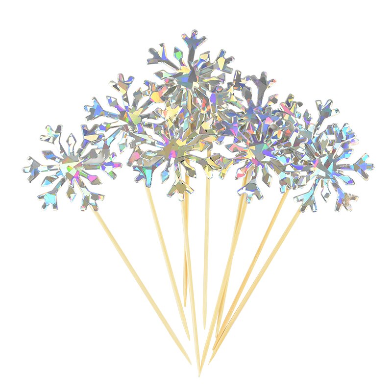 Glitter Snefnug Nytårsfest Kagetoppere 20 stk. Sæt 4