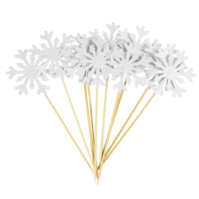 Glitter Snefnug Nytårsfest Kagetoppere 20 stk. Sæt 6