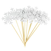 Glitter Snefnug Nytårsfest Kagetoppere 20 stk. Sæt 6