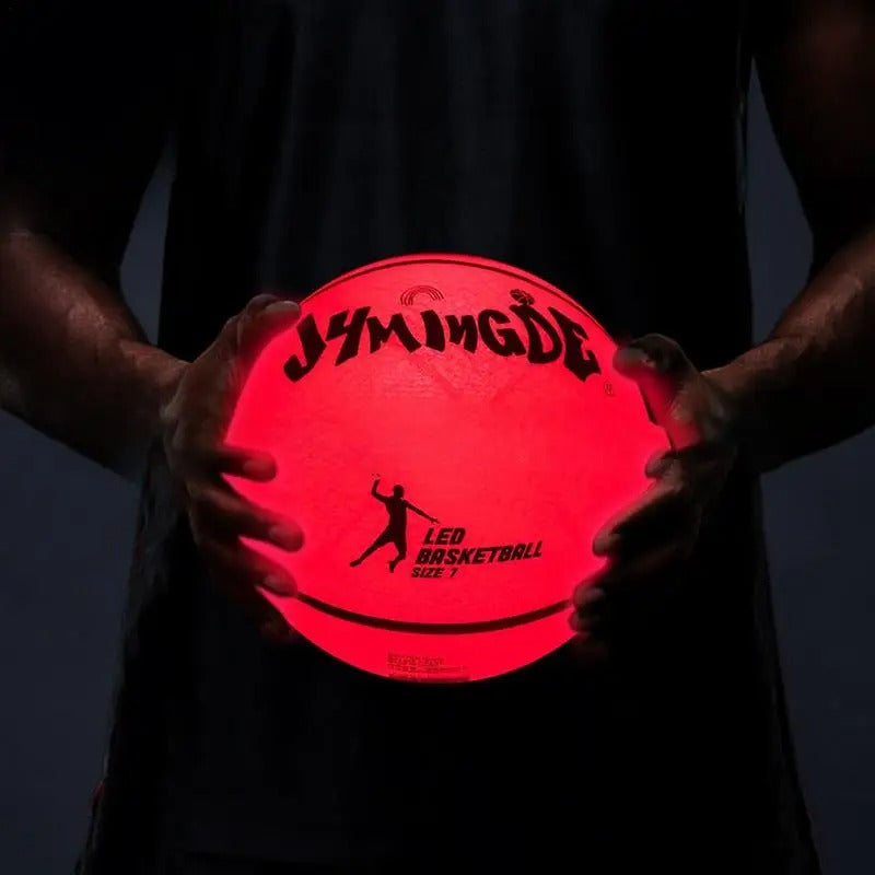 GlowBasket LED Basketball - Spil i mørket, skinn i lyset 0