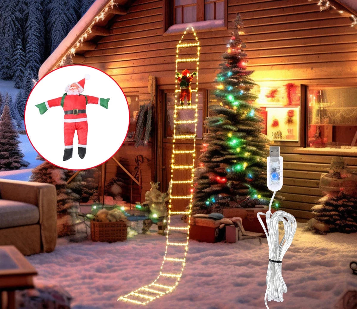 Golden Climb | Elegant LED-belysning til festlig julemandsudstilling 7