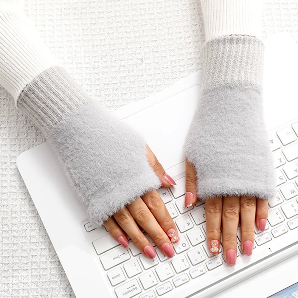 Halvfinger plyshandsker – Stilfuld vintervarme til mænd og kvinder med fingerløs fleksibilitet 7