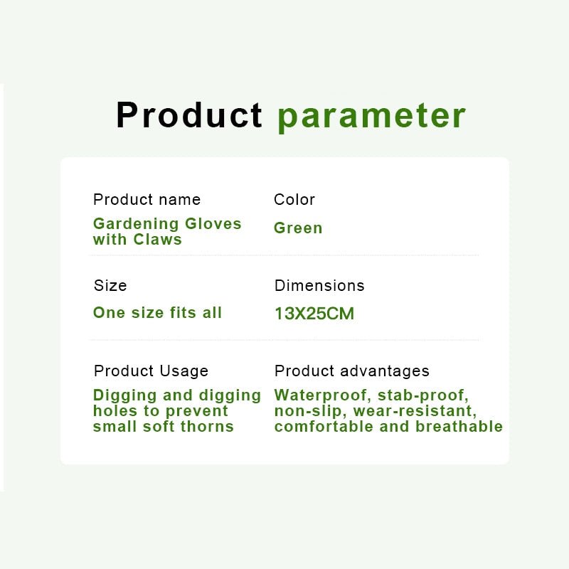 Haveklo - Gravehandsker, Havearbejde, Dypning, Arbejdsbeskyttelse, Poter med 4/8-klo 8