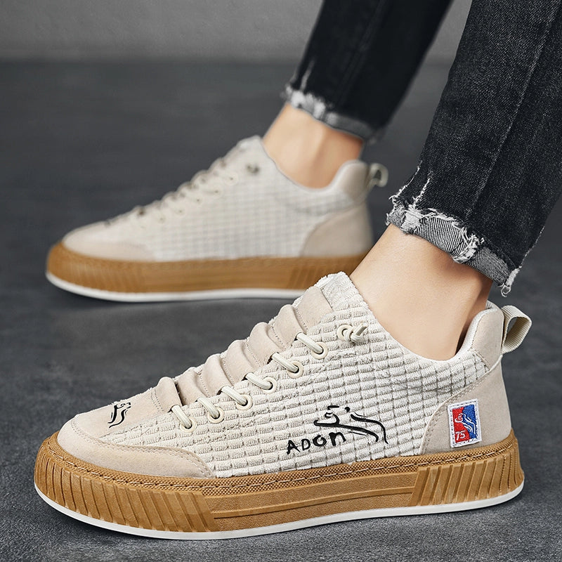 Herre Komfortable Low Top Sneakers i fløjlsblanding 0