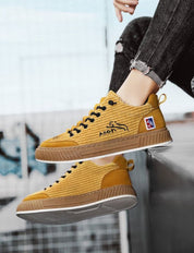 Herre Komfortable Low Top Sneakers i fløjlsblanding 4