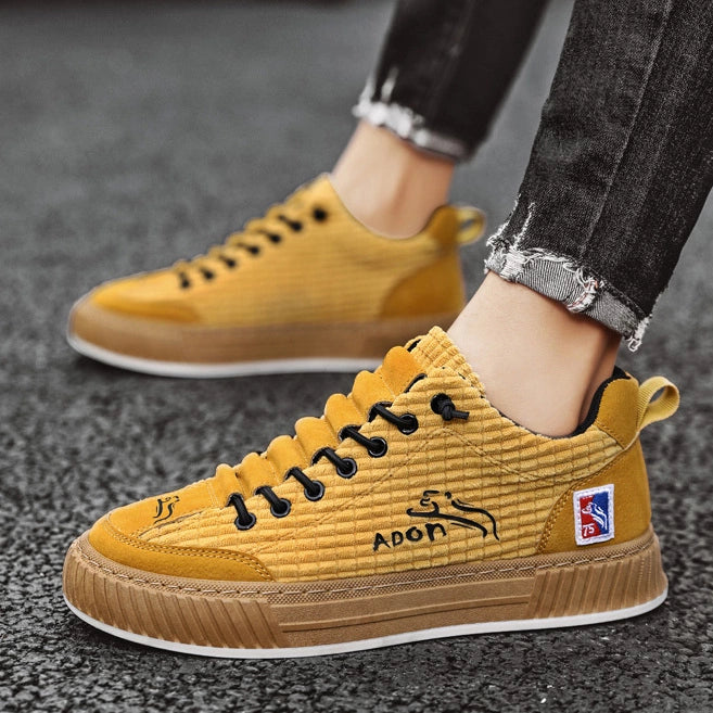 Herre Komfortable Low Top Sneakers i fløjlsblanding 9