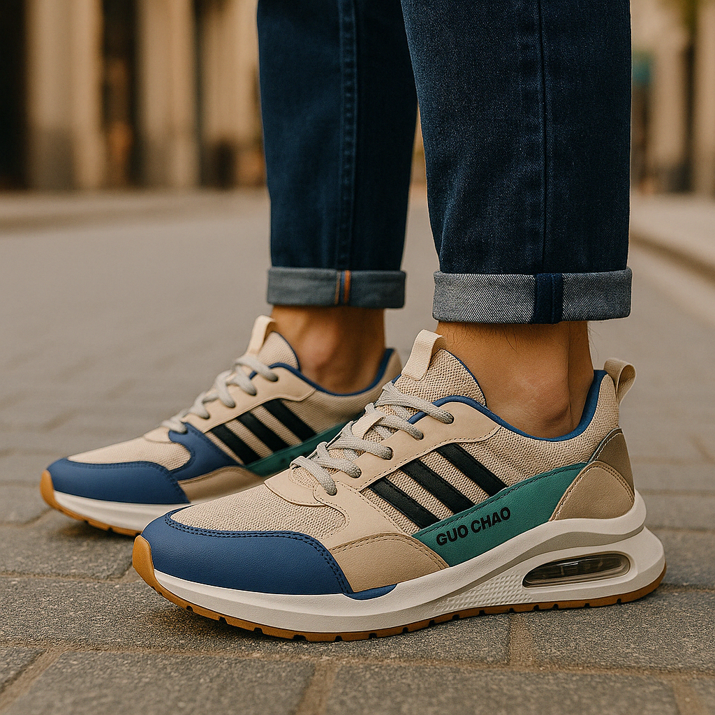 Herre Retro Sporty Sneakers Komfortable Polyesterblanding 1