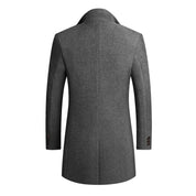 Herre Slim Fit Lang Frakke med Klassisk Reversdesign 4