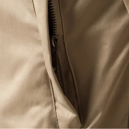 Herre let bomberjakke med lynlås og ribbede kanter 5