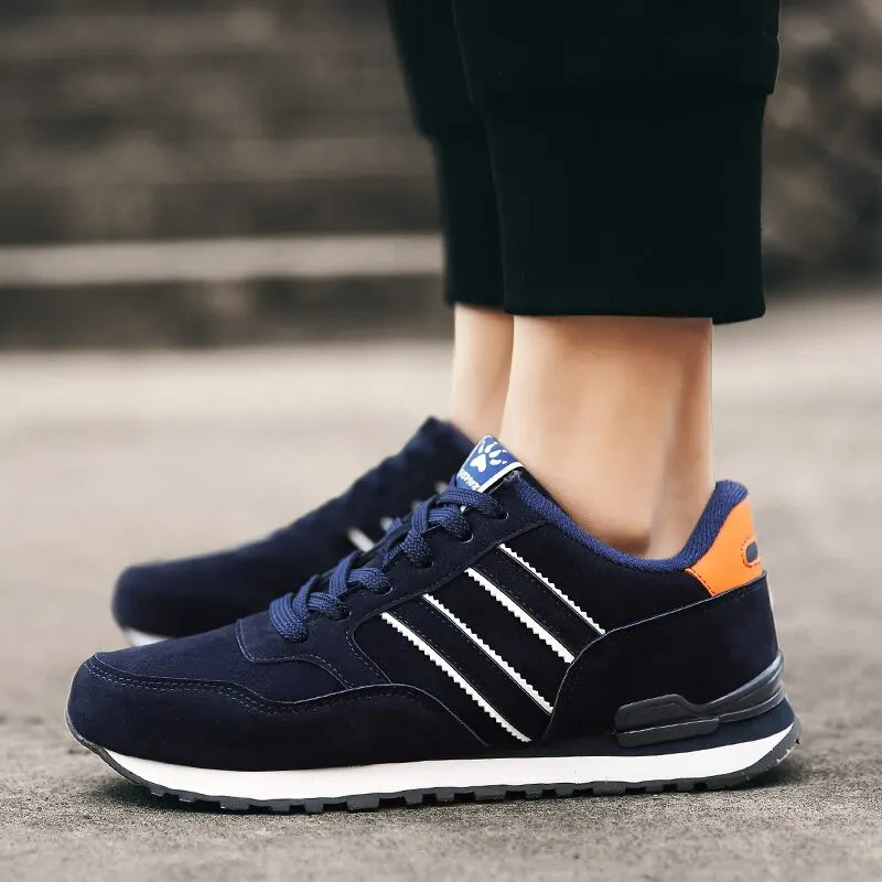 Herre lette sneakers med åndbart stof, fleksibel sål 0