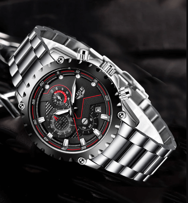 Herre militærur i stål 0