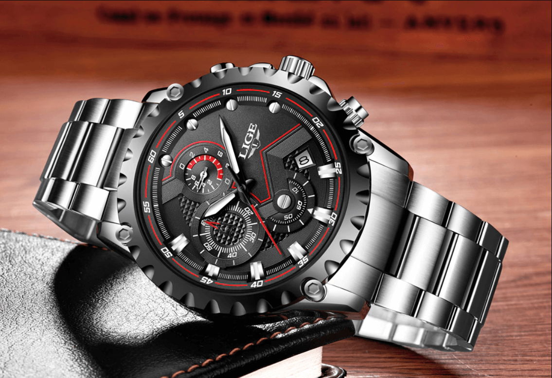 Herre militærur i stål 5