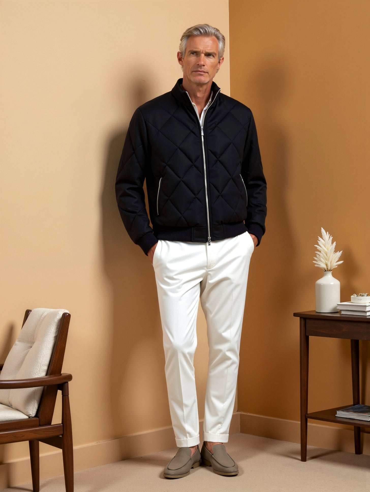 Herre vinterquiltet jakke | Sort 3